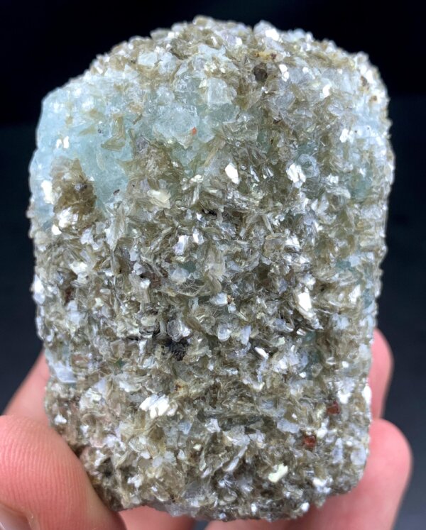 Natural Aquamarine Crystal with Garnet & Mica Cluster from Pakistan Nager – 290g Collector-Grade Mineral Specimen