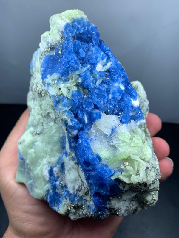 Top Color Fluorescent Afghanite Combination with Diopside & Pyrite Specimen from Badakhshan, Afghanistan - luminexspecimen