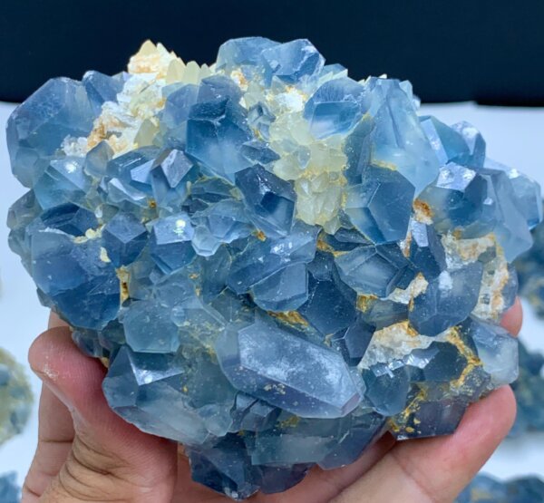 Top Quality Celestine Combination with Calcite from Afghanistan – Rare Blue Celestite & White Calcite Cluster
